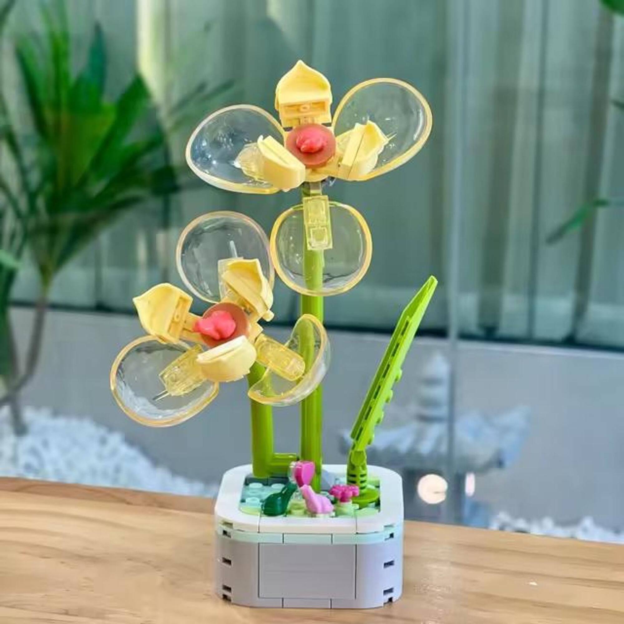 Wizardi Song Meilan Potted Flower Building Brick Set